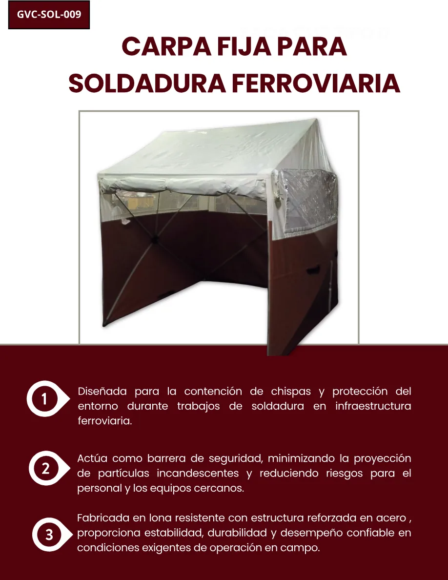 Carpa Fija para Soldadura Ferroviaria