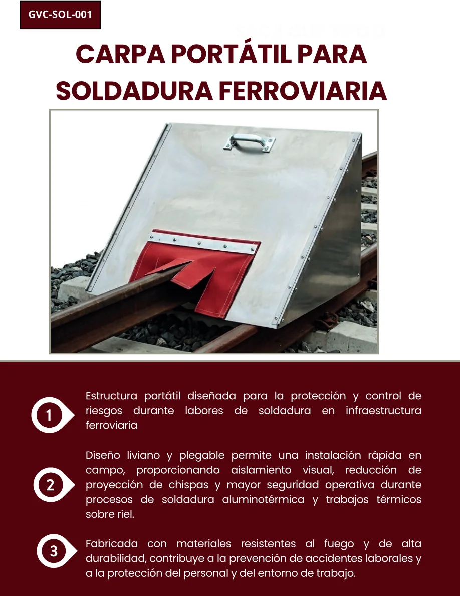 Carpa Portátil para Soldadura Ferroviaria