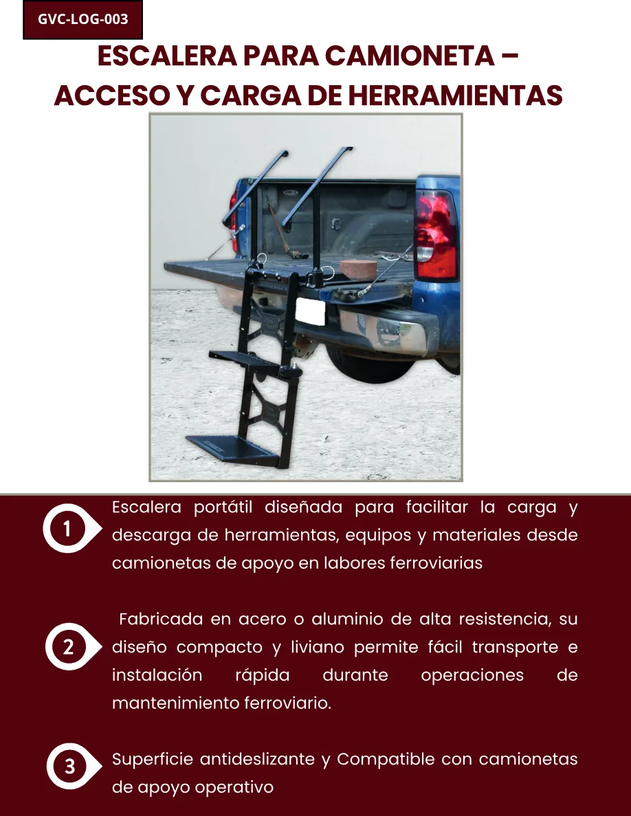Escalera para Camioneta – Acceso y Carga de Herramientas