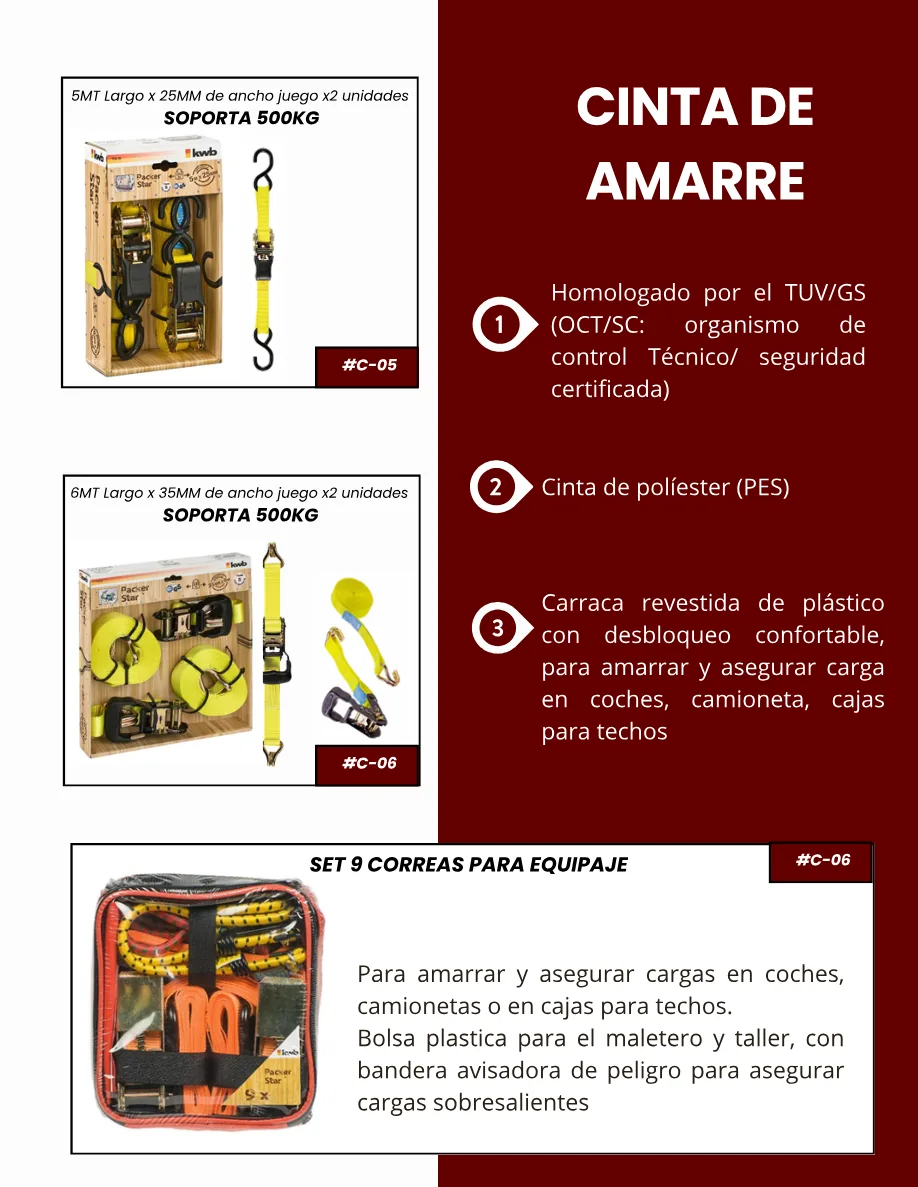 Cintas de Amarre y Sujeción de Carga