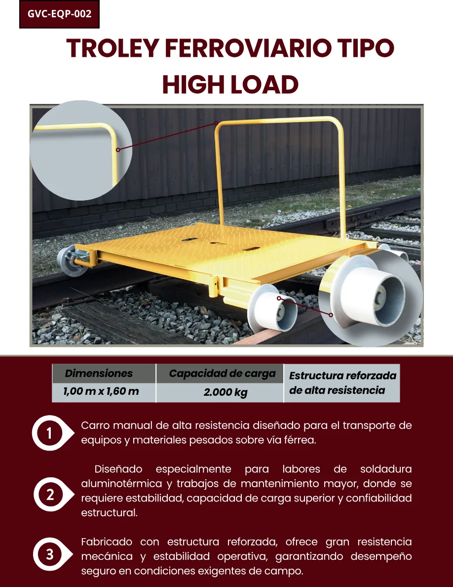 Troley Ferroviario Tipo High Load